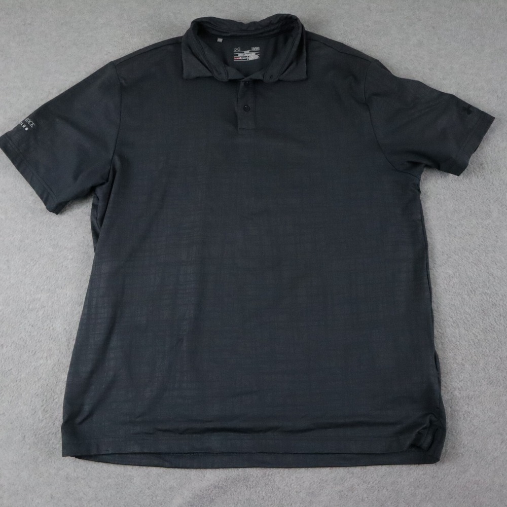 Under Armour Polo Shirt Mens Large HeatGear Loose Dark Gray Eagle Rock Golf Club